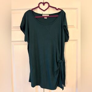 Women’s teal short sleeve top with side tie by LASCANA Venus, fl